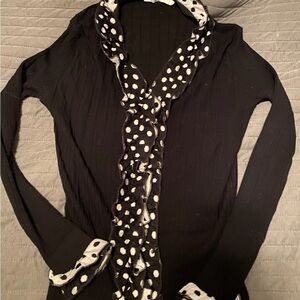 Black and White Polka Dot Women's Top